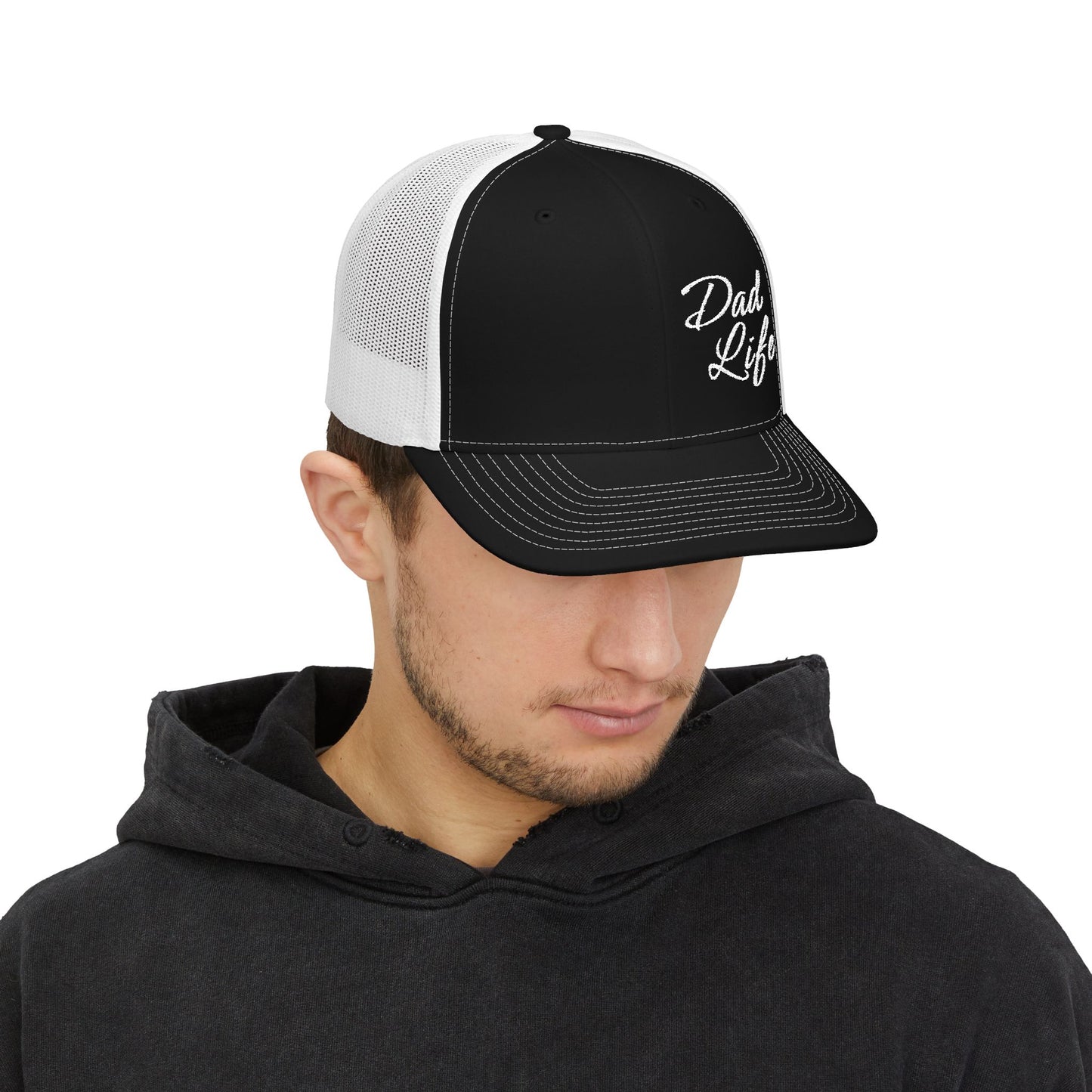 Dad Life Premium Richardson 112 Trucker Cap – Classic Mesh Snapback Hat for Fathers