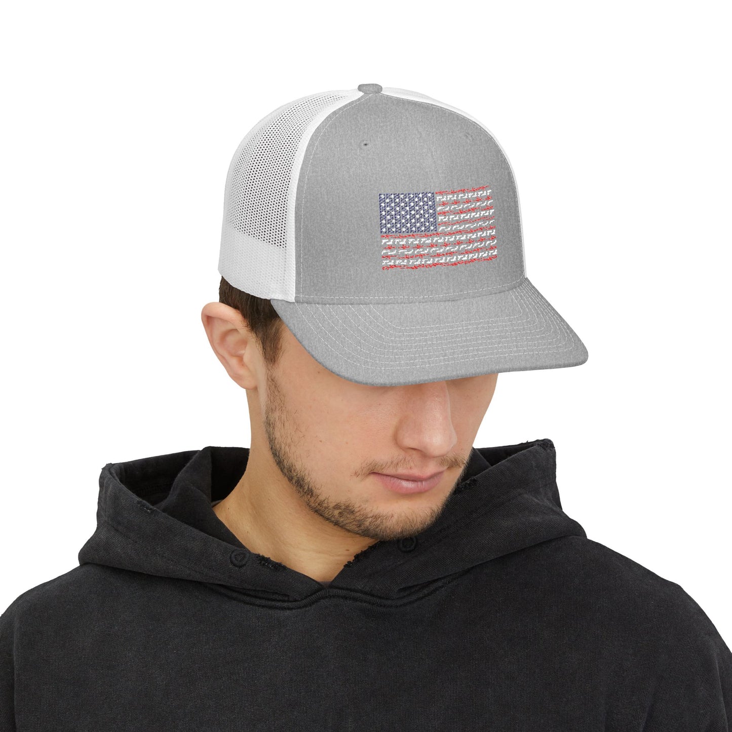 Freedom Loaded Premium Cap – Richardson 112 Patriotic USA Flag Gun Design