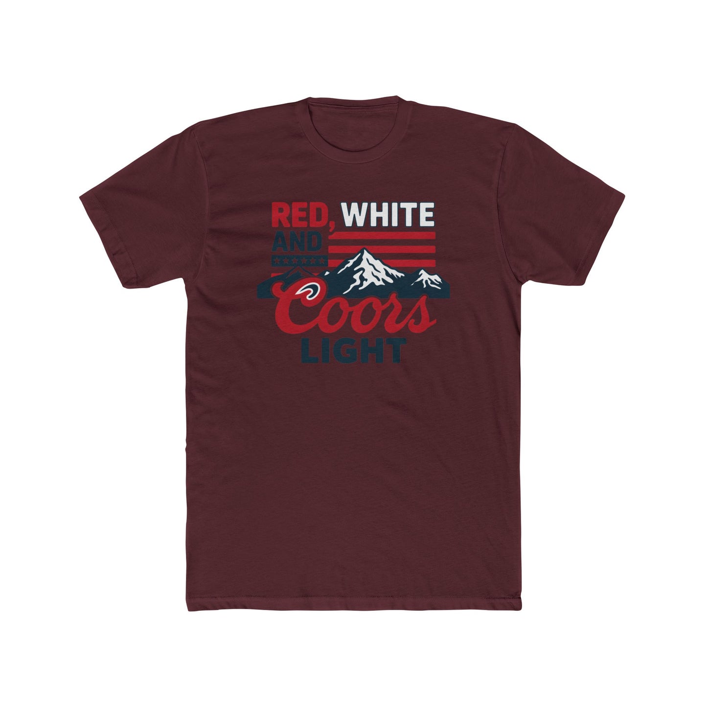 Red, White, and Coors Light Tee – Patriotic Beer Shirt for Summer Fun