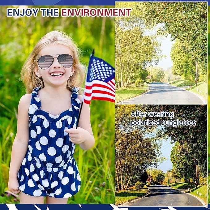 American Flag Aviator Sunglasses – Patriotic UV Protection