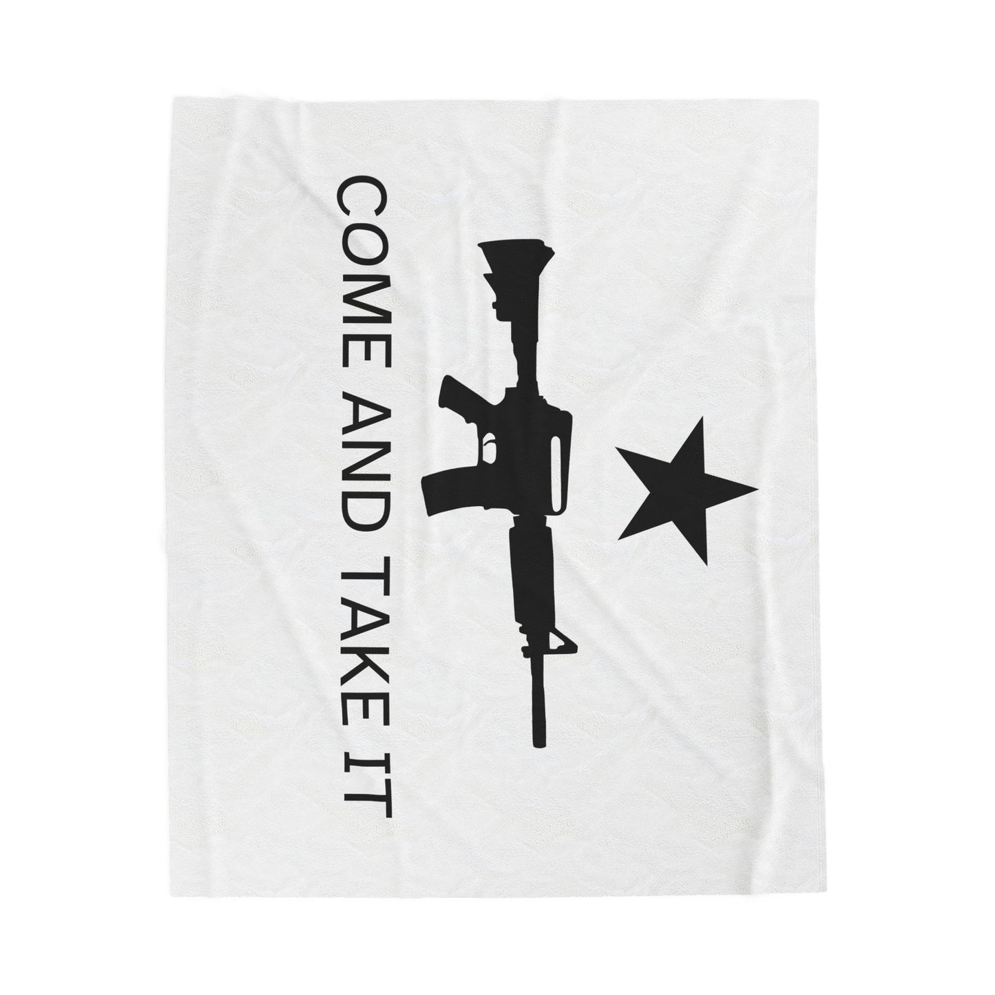 AR-15 Come and Take It Velveteen Plush Blanket – Patriotic Gun Rights Throw, Soft Cozy Couch & Bed Blanket