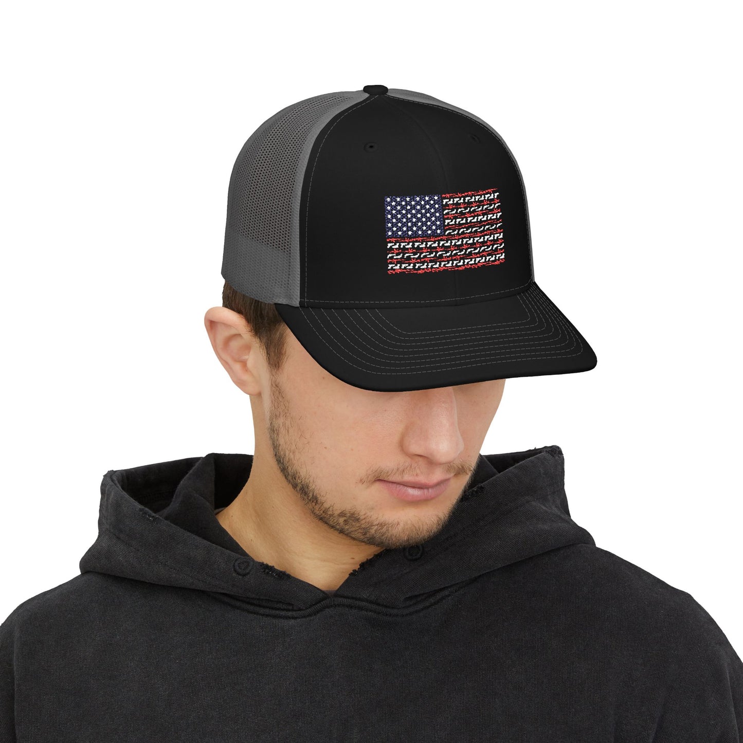 Freedom Loaded Premium Cap – Richardson 112 Patriotic USA Flag Gun Design