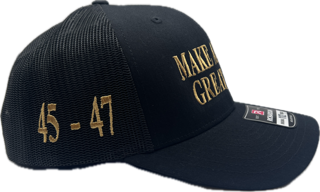 Premium Black/Gold MAGA Cap – Richardson 112 Edition