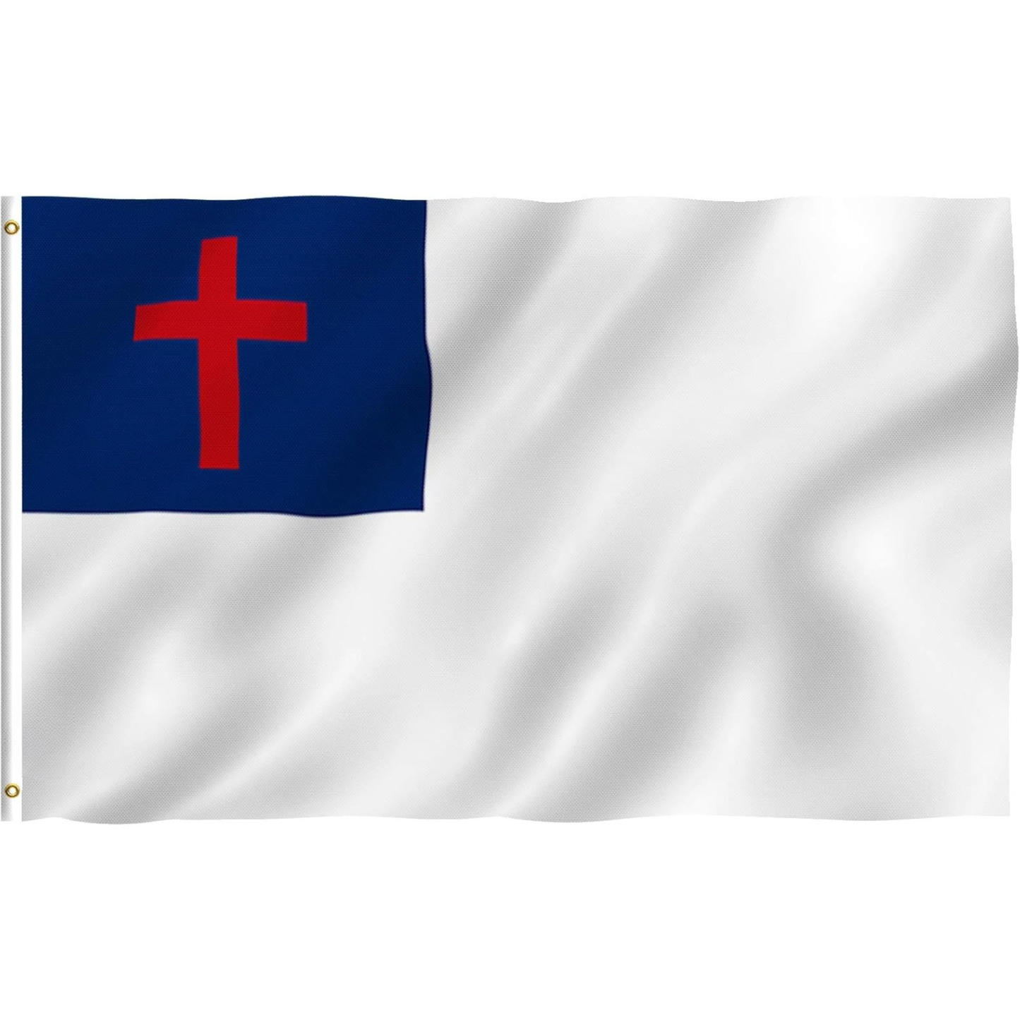 Flag with a red cross on a blue background