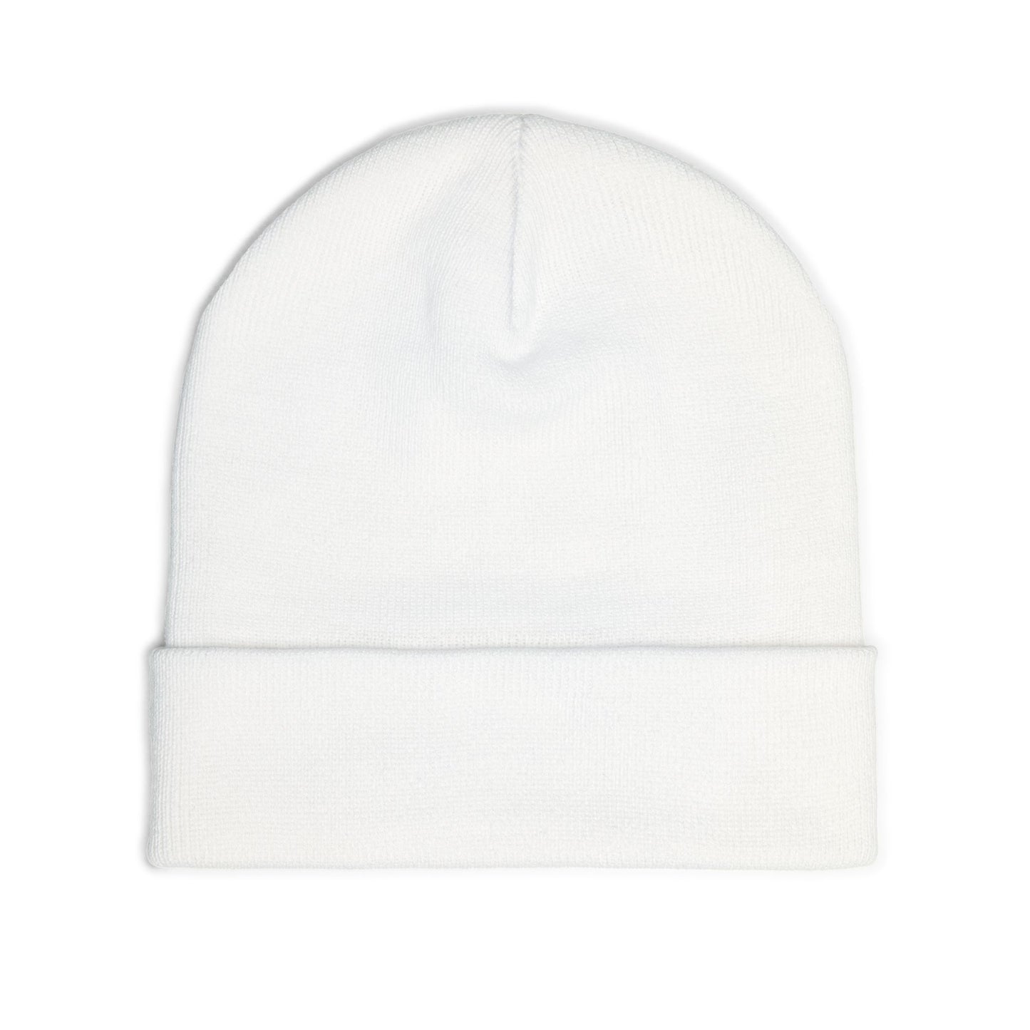 White beanie hat on a white background