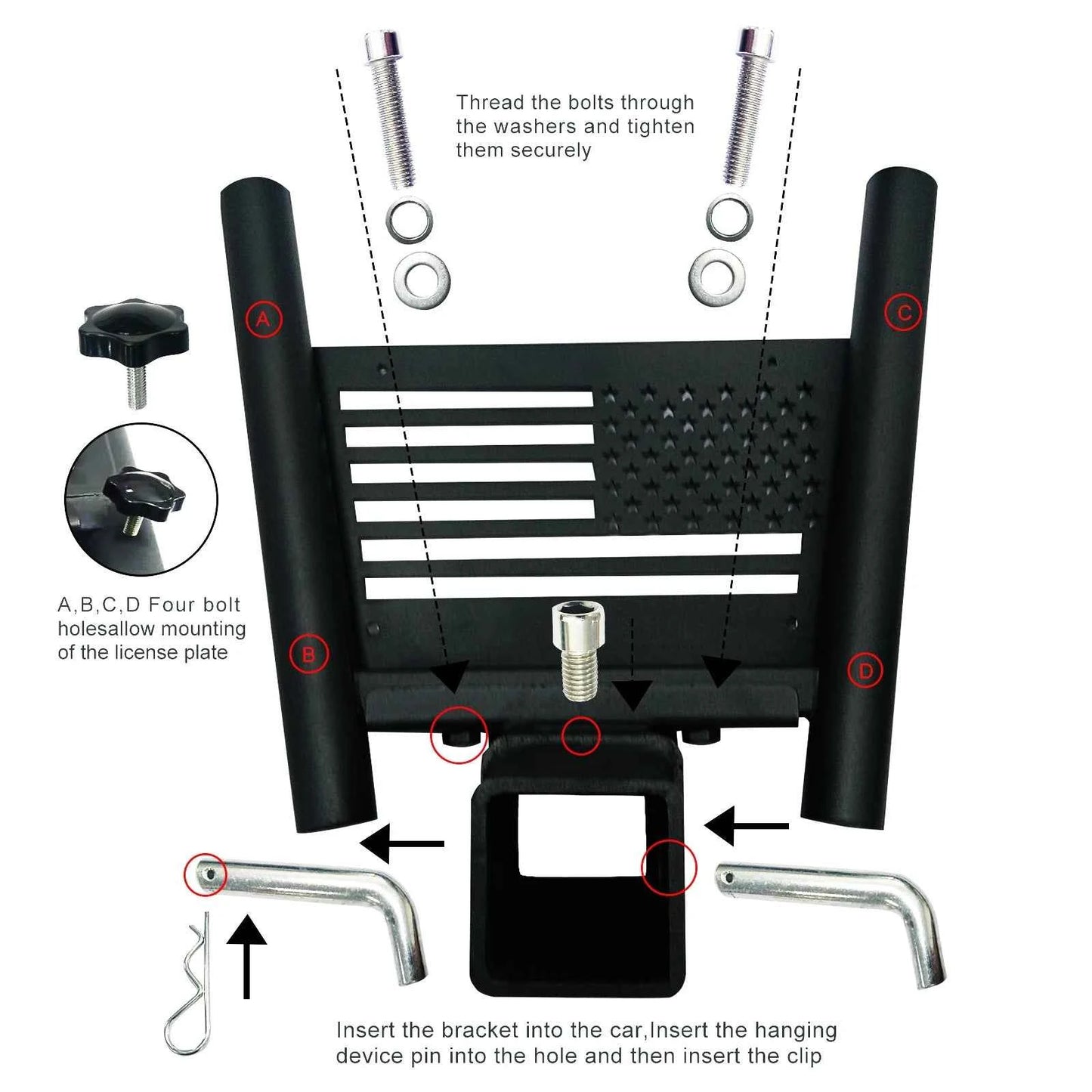 Dual Flag Pole Holder for Receiver Hitch – Durable Patriotic Display for Trucks & SUVs