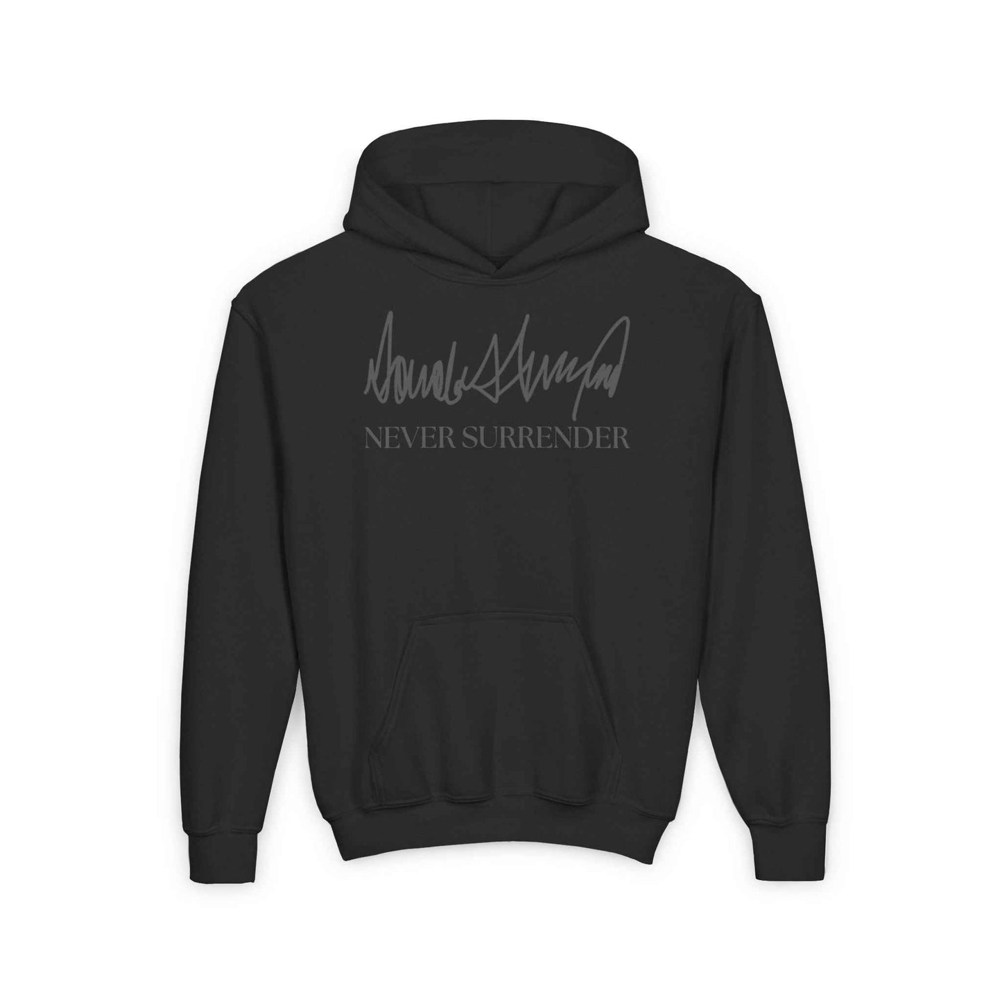 Never Surrender Trump Youth Hoodie – Signature Edition