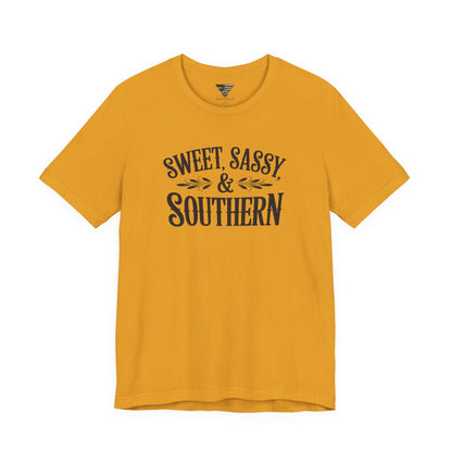 Sweet, Sassy & Southern Tee – Stylish Southern Charm Graphic T-Shirt