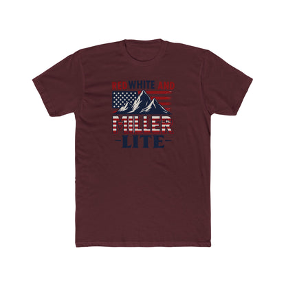 Red, White, and Miller Lite Tee – Patriotic Beer Shirt for Summer Vibes - Freedom Flag Co.