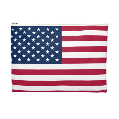 USA Flag Accessory Pouch – Patriotic Makeup Bag, Travel Organizer