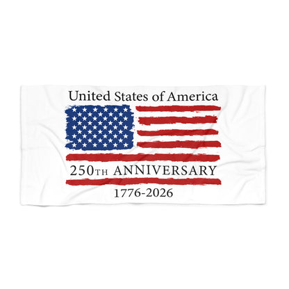 T-shirt with American flag design celebrating 250th anniversary of the United States on a white background