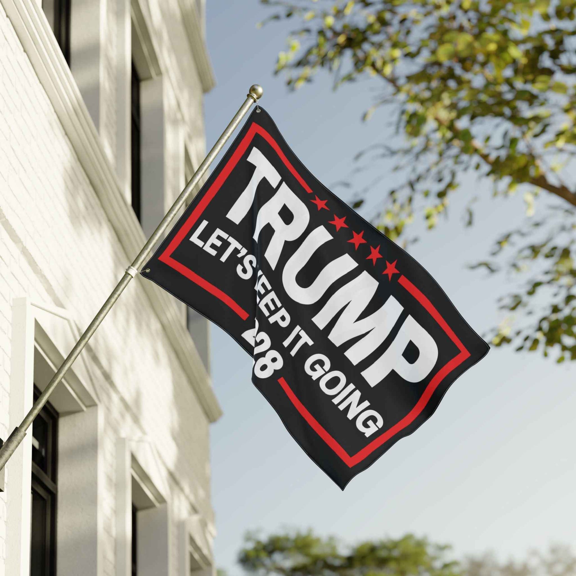 Trump 2028 Double-Sided Flag – Let’s Keep It Going