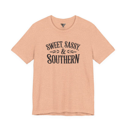 Sweet, Sassy & Southern Tee – Stylish Southern Charm Graphic T-Shirt