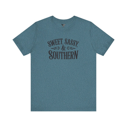 Sweet, Sassy & Southern Tee – Stylish Southern Charm Graphic T-Shirt