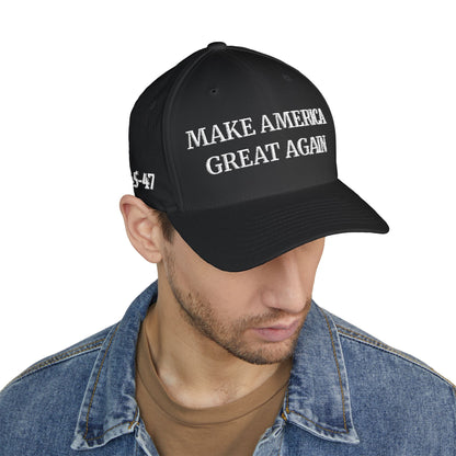 Trump 45-47 MAGA Flexfit Cap – Make America Great Again Hat - Freedom Flag Co.