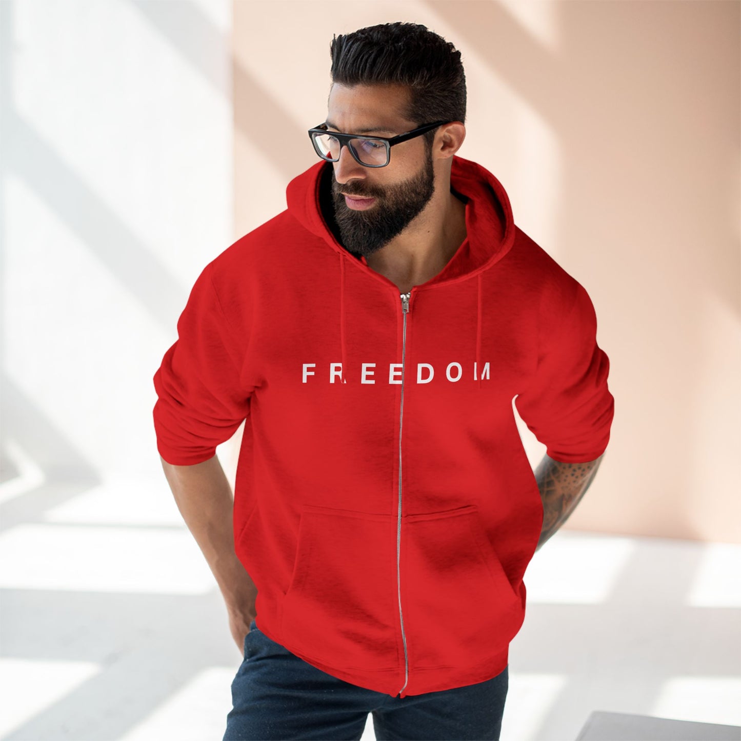 Freedom Unisex Full-Zip Hoodie – Charlie Kirk & TPUSA Tribute
