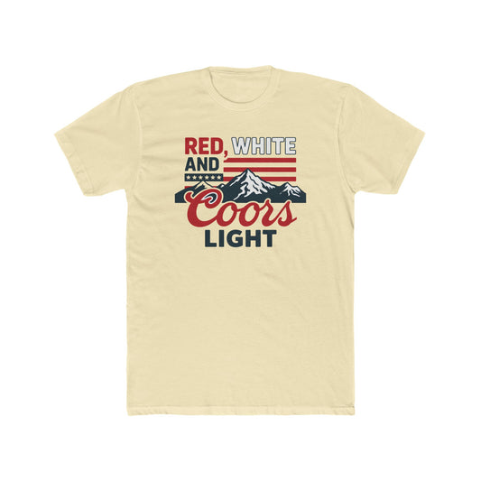 Red, White, and Coors Light Tee – Patriotic Beer Shirt for Summer Fun