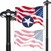 10-Gauge Heavy-Duty Aluminum Flag Pole Kit – 20 FT & 25 FT | Solar Light