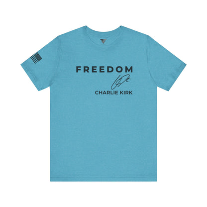 Premium Charlie Kirk Signature T-Shirt – Unisex Patriotic Freedom T-Shirt Turning Point USA