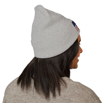American Flag Beanie – Embroidered Patriotic Knit Hat