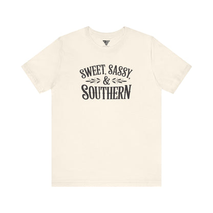 Sweet, Sassy & Southern Tee – Stylish Southern Charm Graphic T-Shirt