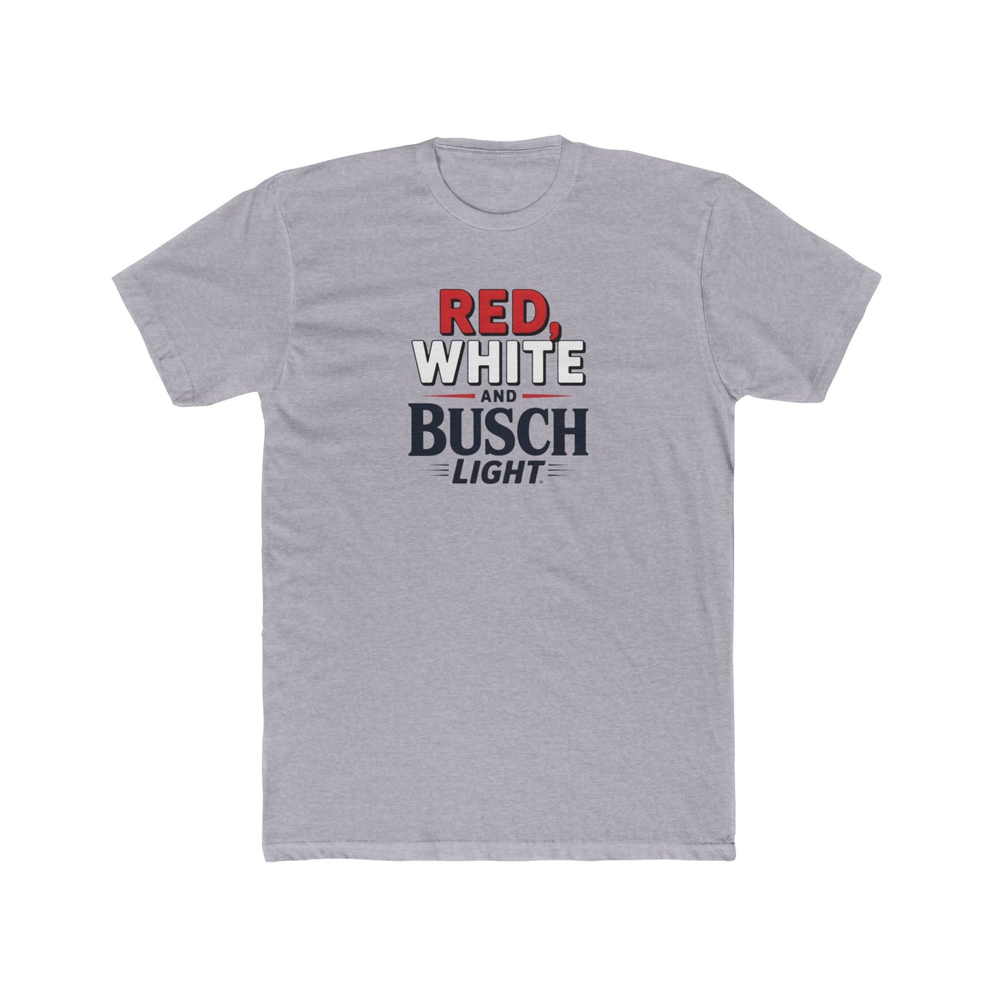 Red, White, and Busch Light Tee – Patriotic Shirt for Beer Lovers