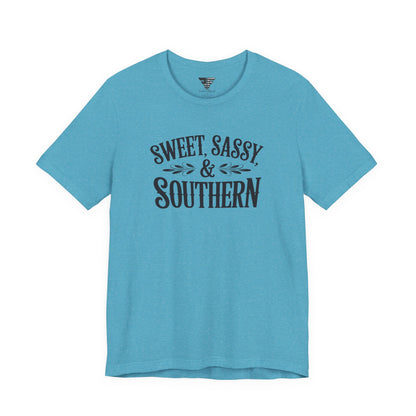 Sweet, Sassy & Southern Tee – Stylish Southern Charm Graphic T-Shirt
