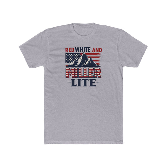 Red, White, and Miller Lite Tee – Patriotic Beer Shirt for Summer Vibes