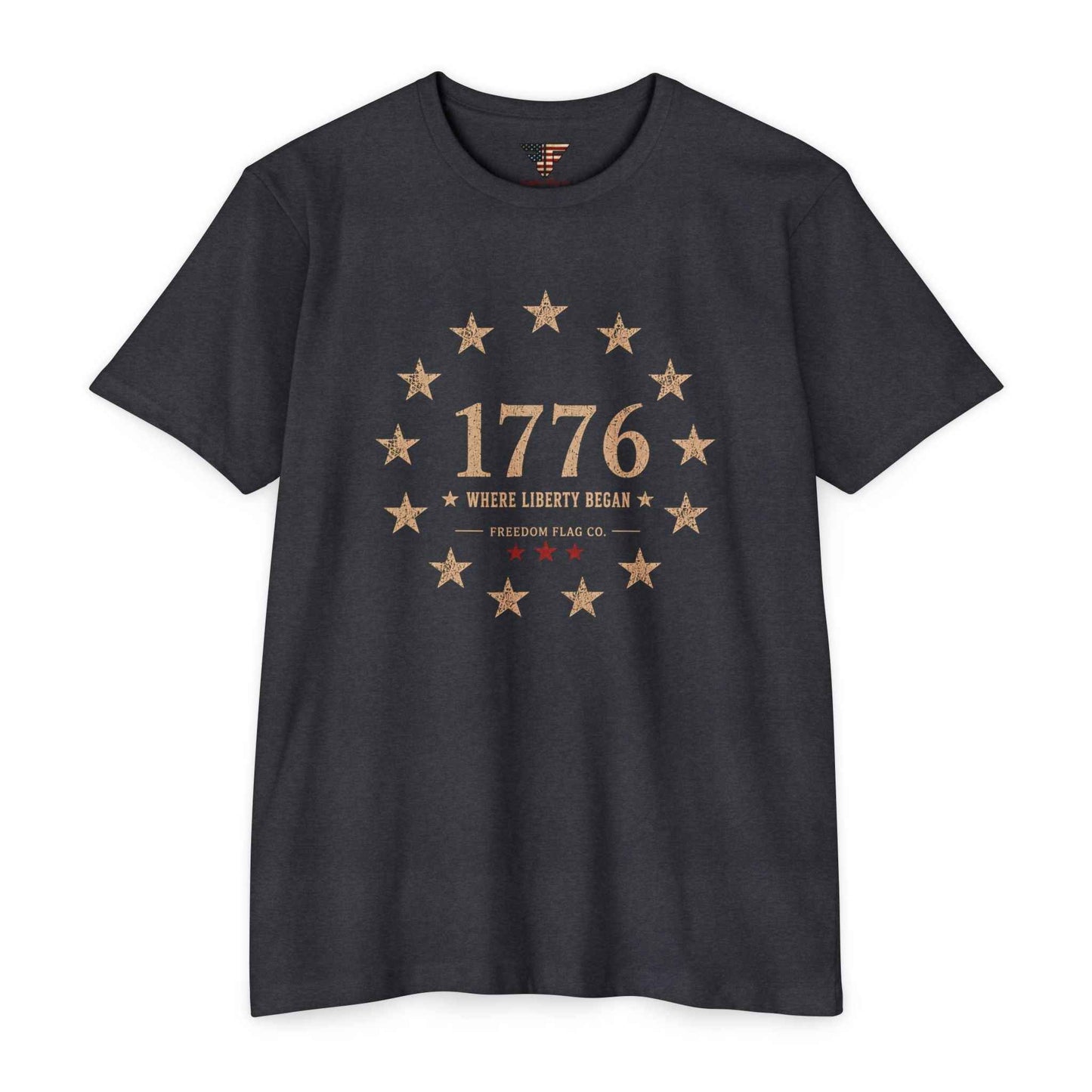 1776 Unisex Patriotic T-Shirt – Where Liberty Began Vintage America Tee | Freedom Flag Co.