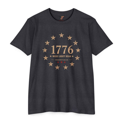 1776 Unisex Patriotic T-Shirt – Where Liberty Began Vintage America Tee | Freedom Flag Co.