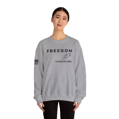 Charlie Kirk Signature Sweatshirt – Unisex Patriotic Freedom Crewneck Turning Point USA