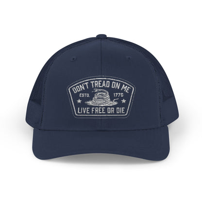 Live Free or Die Trucker Hat – Patriotic Snapback Mesh Cap