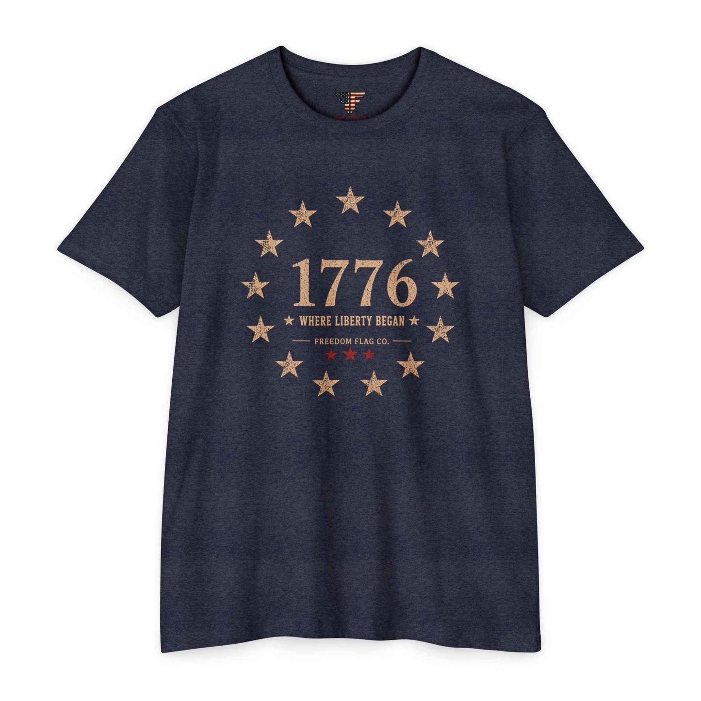 1776 Unisex Patriotic T-Shirt – Where Liberty Began Vintage America Tee | Freedom Flag Co.