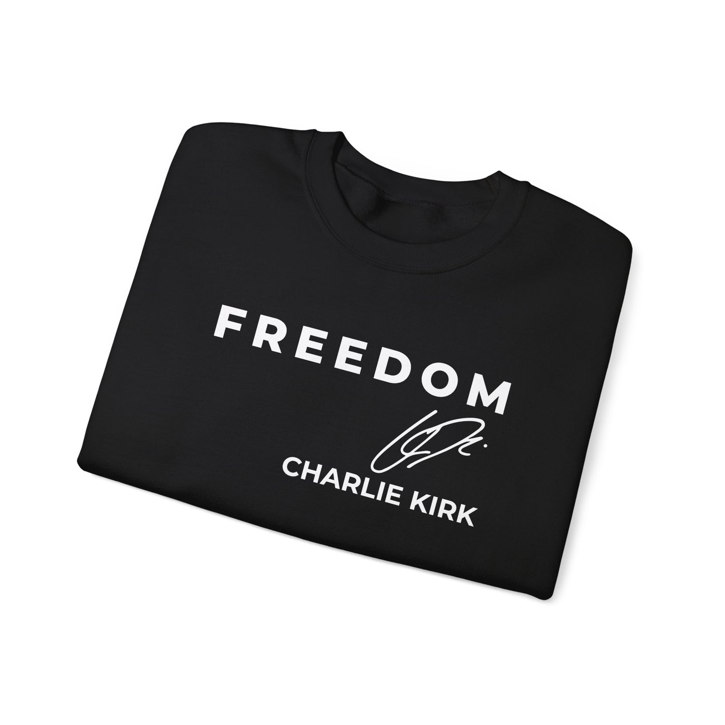 Charlie Kirk Signature Sweatshirt – Unisex Patriotic Freedom Crewneck Turning Point USA