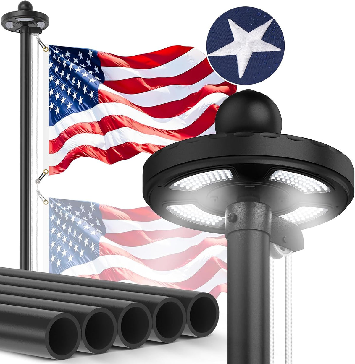 12-Gauge Heavy-Duty Aluminum Flag Pole Kit – 20 FT & 25 FT | In-Ground
