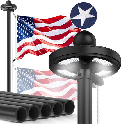 12-Gauge Heavy-Duty Aluminum Flag Pole Kit – 20 FT & 25 FT | In-Ground