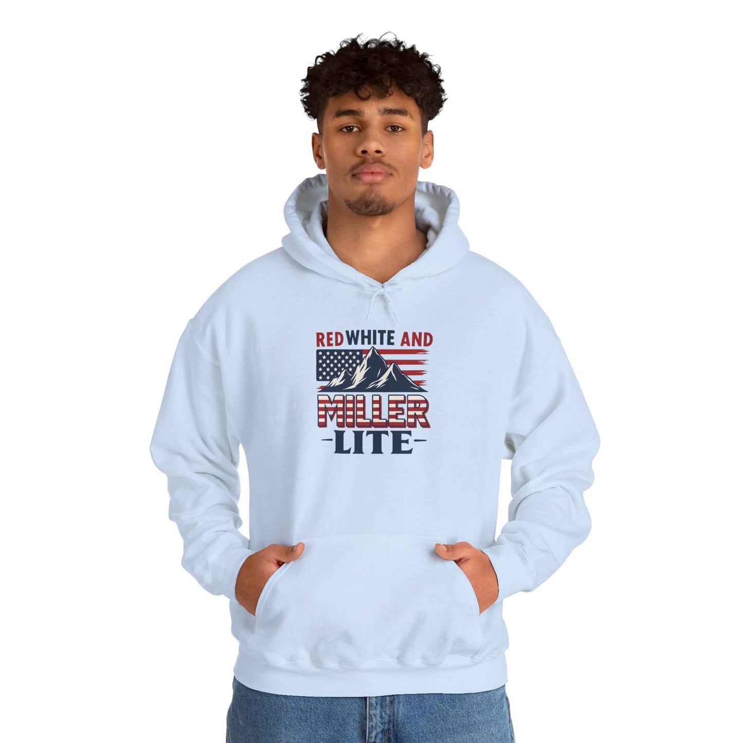 Red, White & Miller Lite Hoodie – Patriotic Beer Hoodie