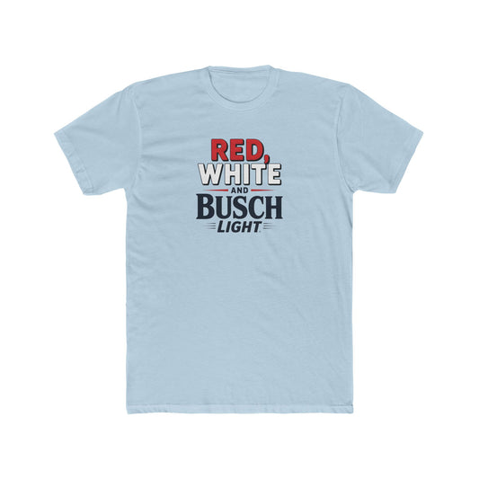 Red, White, and Busch Light Tee – Patriotic Shirt for Beer Lovers