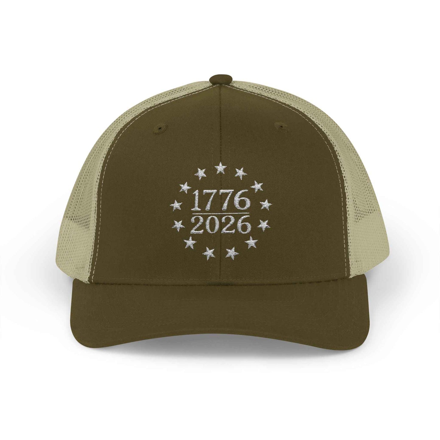 1776-2026 Patriotic Trucker Hat – Betsy Ross 13 Star Flag Cap, USA 250th Anniversary Snapback, American Freedom Hat
