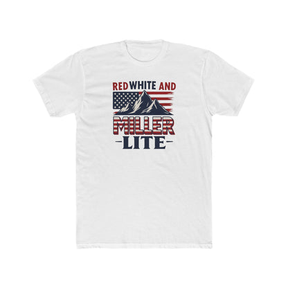 Red, White, and Miller Lite Tee – Patriotic Beer Shirt for Summer Vibes - Freedom Flag Co.