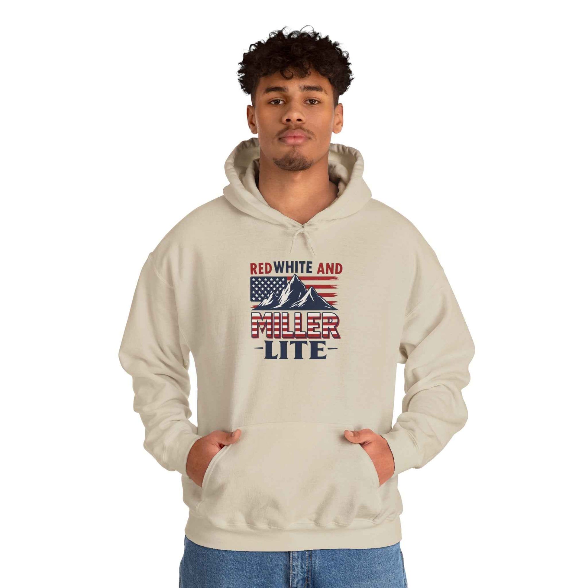 Red, White & Miller Lite Hoodie – Patriotic Beer Hoodie