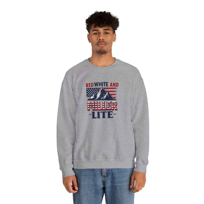 Red, White & Miller Lite Crewneck – Patriotic Beer Sweatshirt
