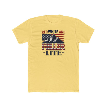 Red, White, and Miller Lite Tee – Patriotic Beer Shirt for Summer Vibes - Freedom Flag Co.
