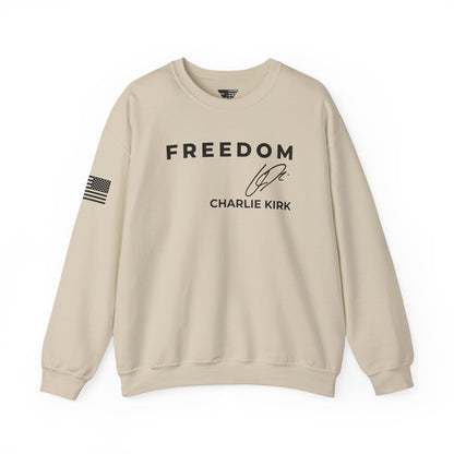 Charlie Kirk Signature Sweatshirt – Unisex Patriotic Freedom Crewneck Turning Point USA
