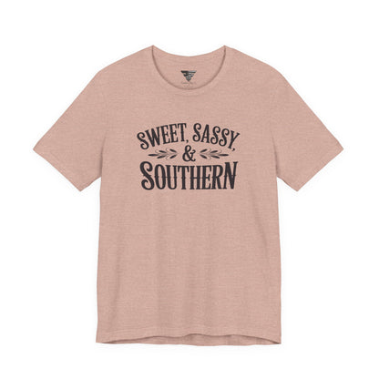 Sweet, Sassy & Southern Tee – Stylish Southern Charm Graphic T-Shirt