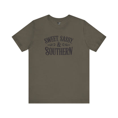 Sweet, Sassy & Southern Tee – Stylish Southern Charm Graphic T-Shirt