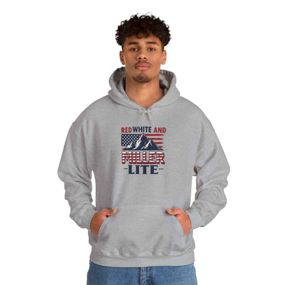Red, White & Miller Lite Hoodie – Patriotic Beer Hoodie