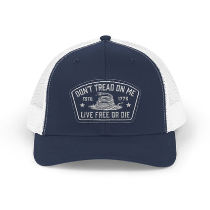 Live Free or Die Trucker Hat – Patriotic Snapback Mesh Cap