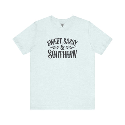 Sweet, Sassy & Southern Tee – Stylish Southern Charm Graphic T-Shirt