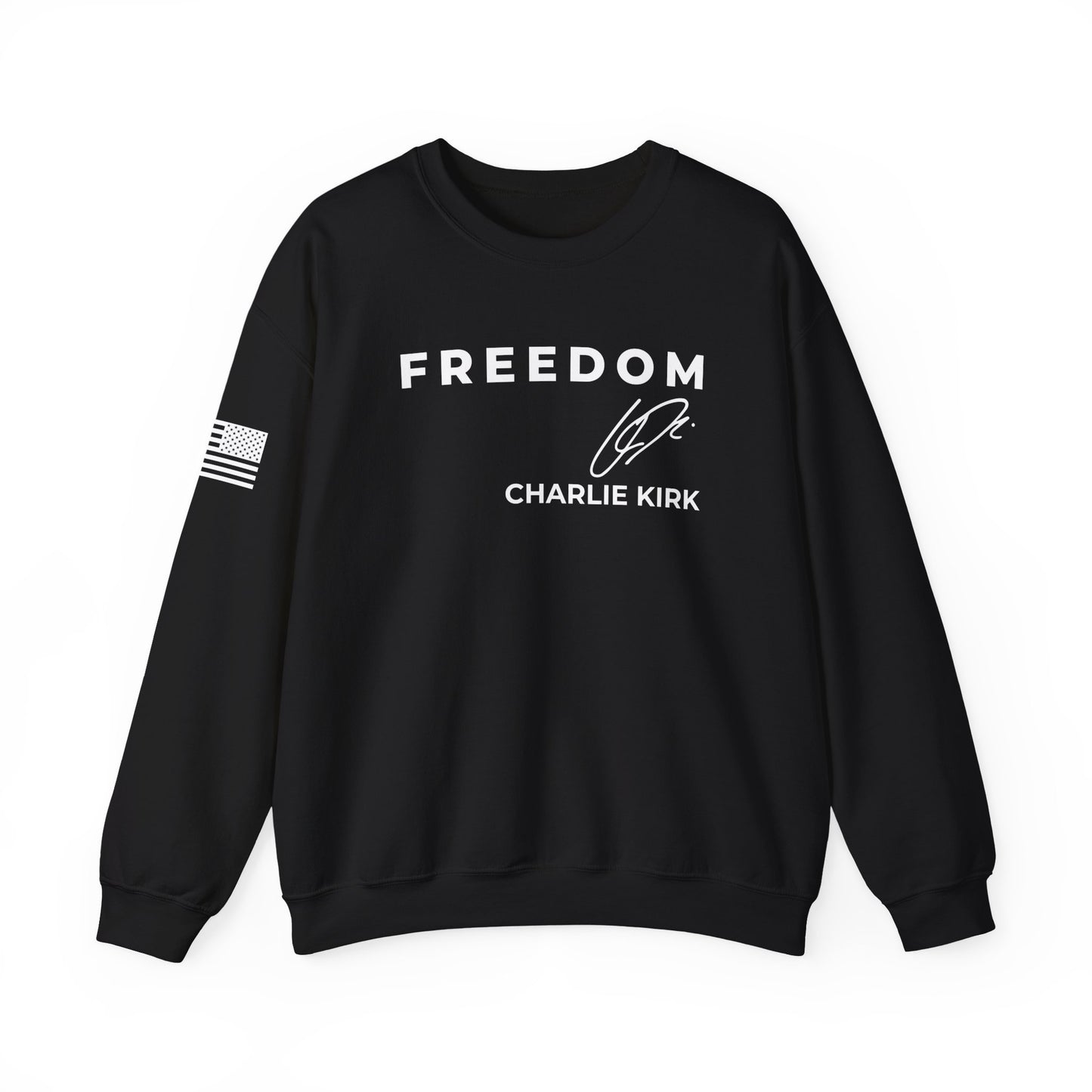 Charlie Kirk Signature Sweatshirt – Unisex Patriotic Freedom Crewneck Turning Point USA